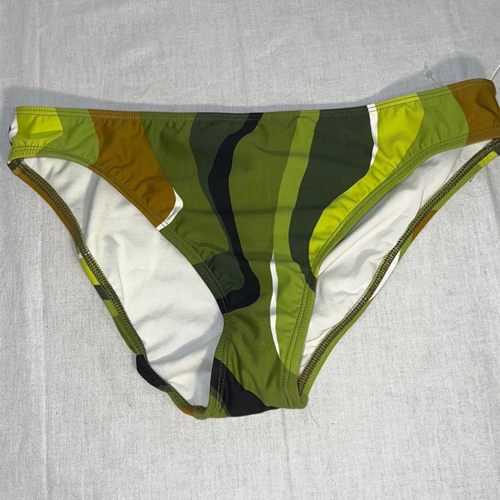 Trina Turk green swirling camo bikini bottom-NWOT